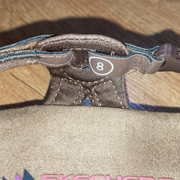 SKETCHERS women's Reggae Slim Vacay chocolate, purple and pink, size 8 Pre-Owned - Picture 8 of 8